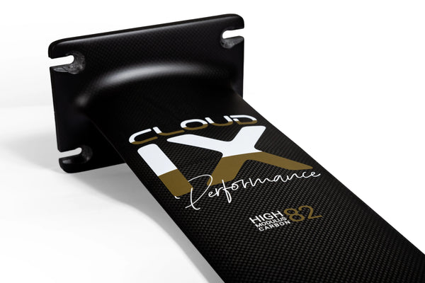 Black metal bracket with 'Cloud IX Performance' branding on a white background